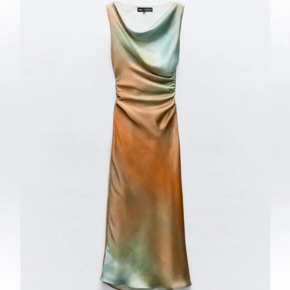 Zara Dresses Zara Tie Dye Print Midi Dress Poshmark